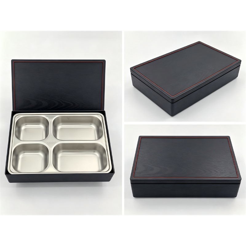 Four-Compartment Stainless Steel Bento Box