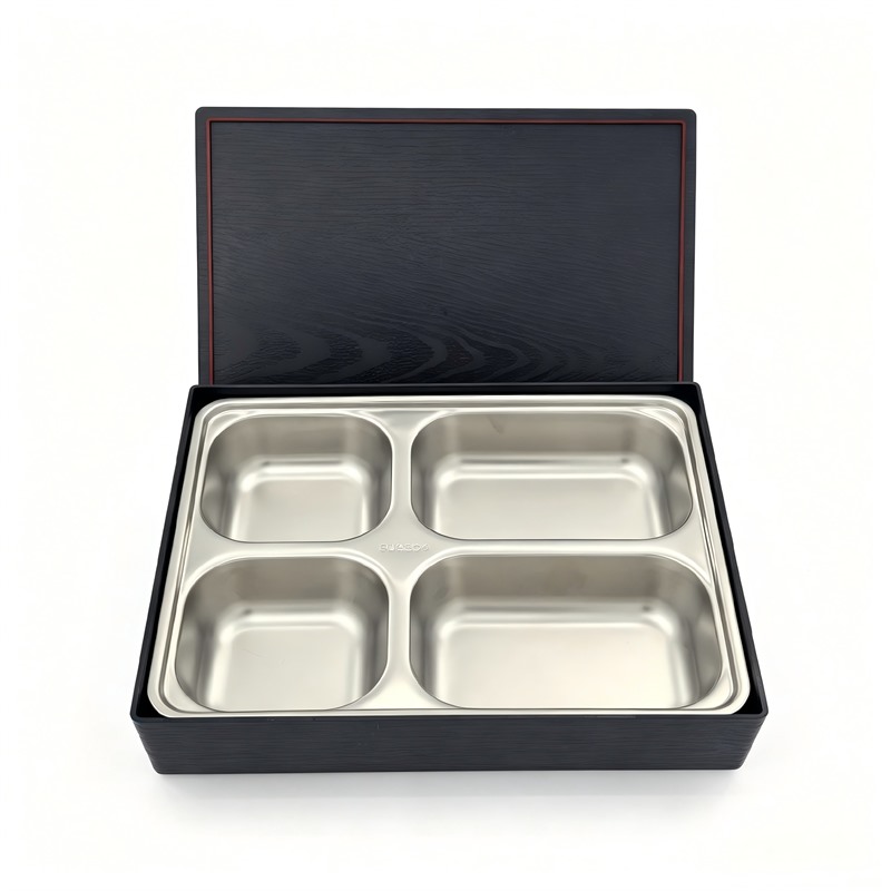 Four-Compartment Stainless Steel Bento Box