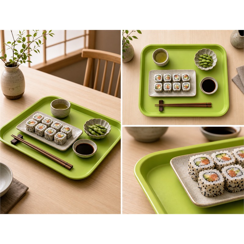 Food Grade Plastic Rice Tray For Dessert Service