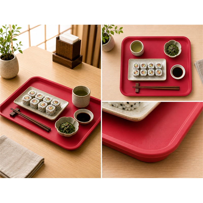 Colored PP Sectioned Tray For Fast Meals