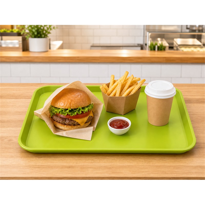 Colored PP Workplace Canteen Breakfast Tray