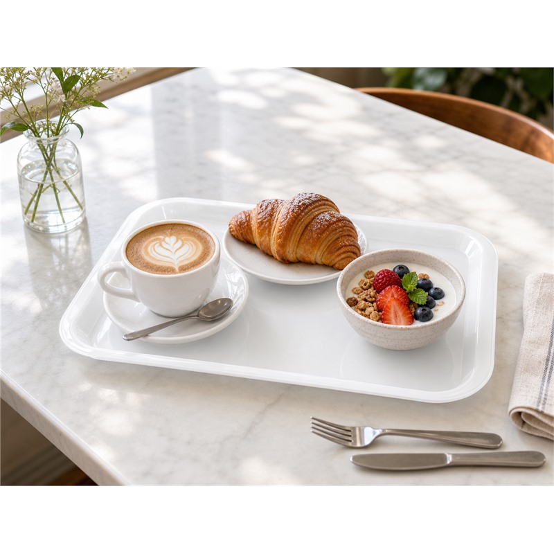 Durable Plastic Lunch Service Compartment Tray