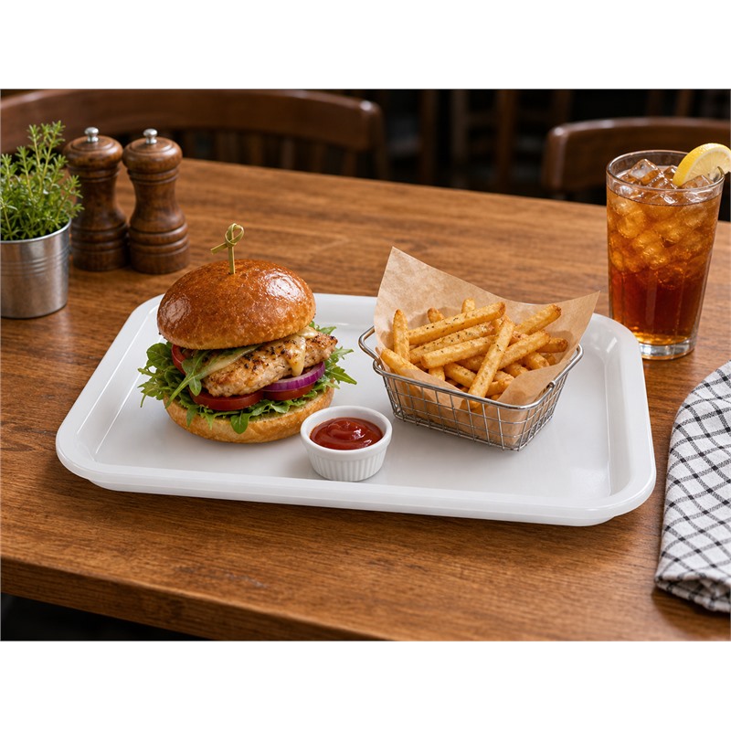 Durable Plastic Sectioned Tray For Patient Meals