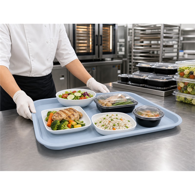 Food Safe PP Self Service Cafeteria Food Tray