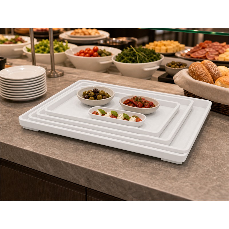 Food Grade PP Stackable Tray For Reusable Dining