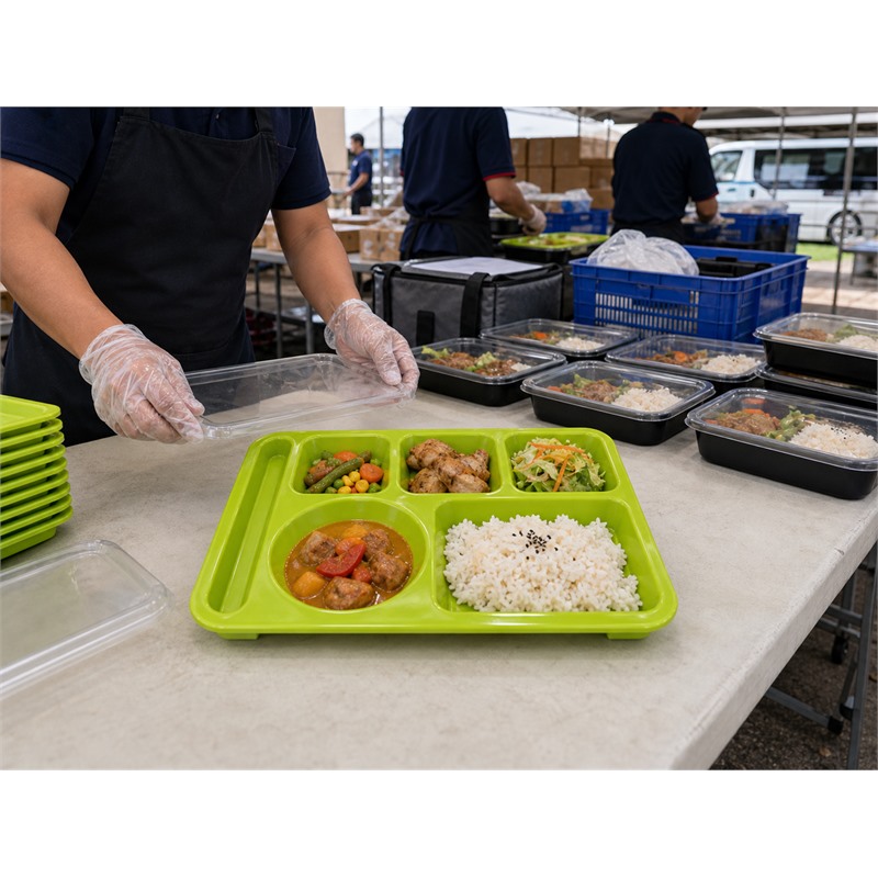 Compartment Plastic Tray For Meals