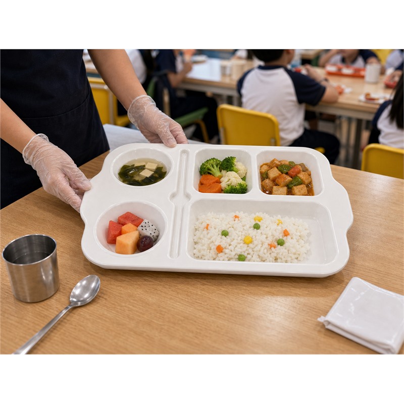 Plastic Dinner Tray With Compartments