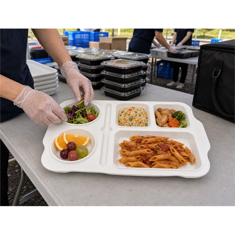 PP Dinner Tray For Cafeteria