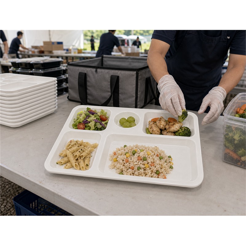 Reusable Restaurant Divided Food Tray