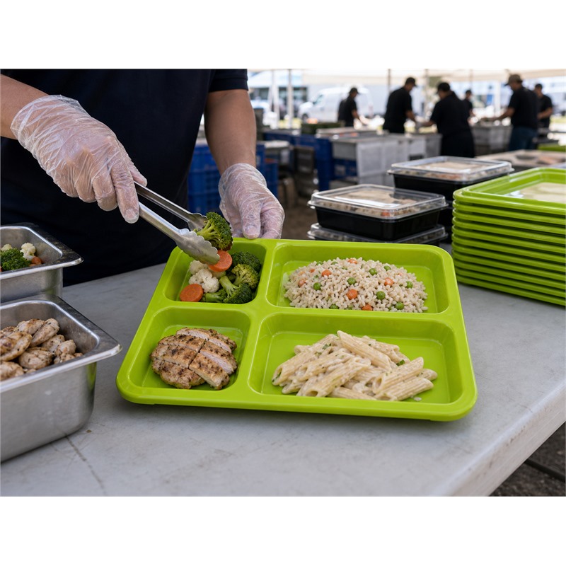 Plastic Dining Tray With Compartments