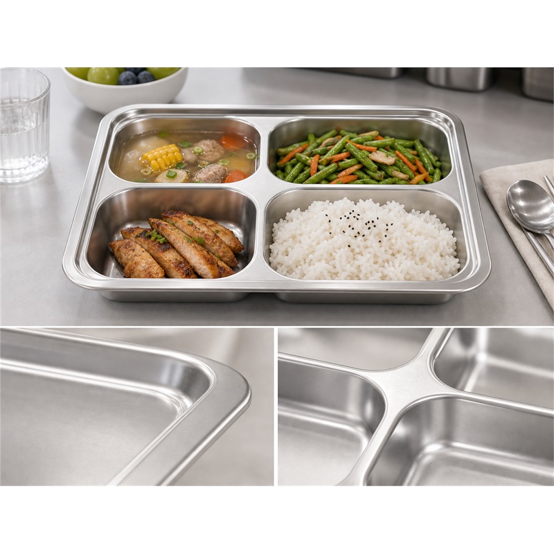Stainless Steel 4-Compartment Meal Box