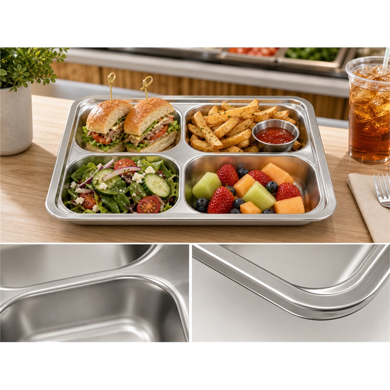 Hospital Stainless Steel Divided Food Box