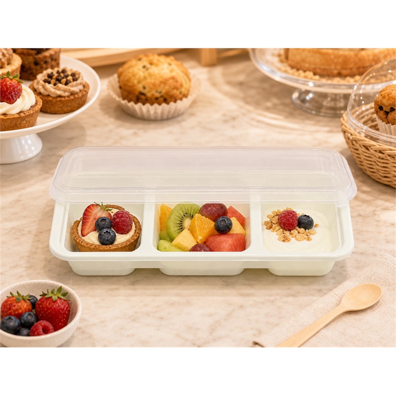 Stackable Plastic Compartment Lunch Box Design