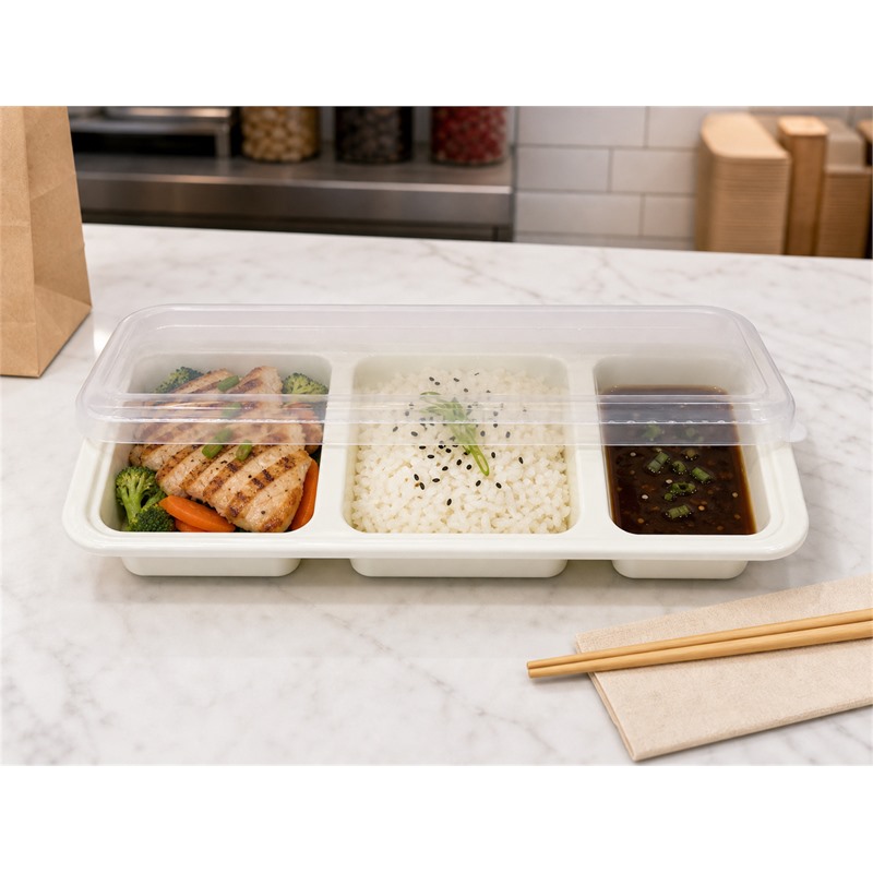 Reusable Plastic Compartment Lunch Box Container